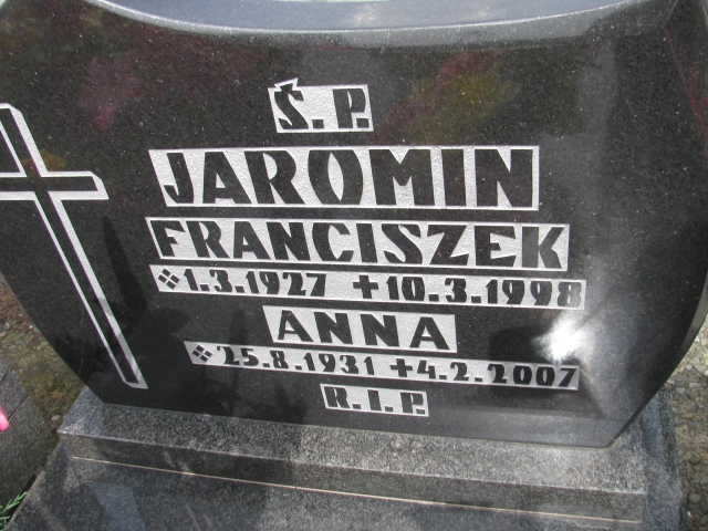 Anna Jaromin 1931 Kobiór - Grobonet - Wyszukiwarka osób pochowanych