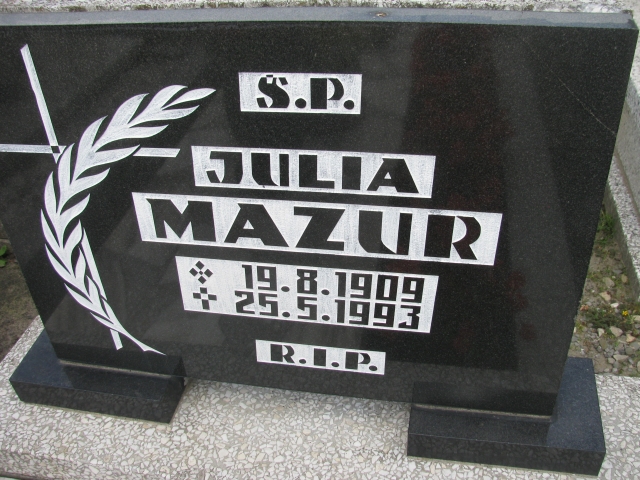 Julia Mazur 1909 Kobiór - Grobonet - Wyszukiwarka osób pochowanych