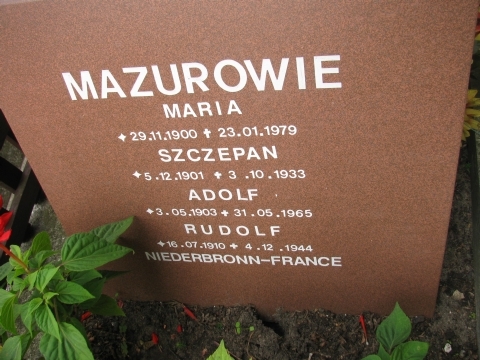 Rudolf Mazur 1910 Kobiór - Grobonet - Wyszukiwarka osób pochowanych